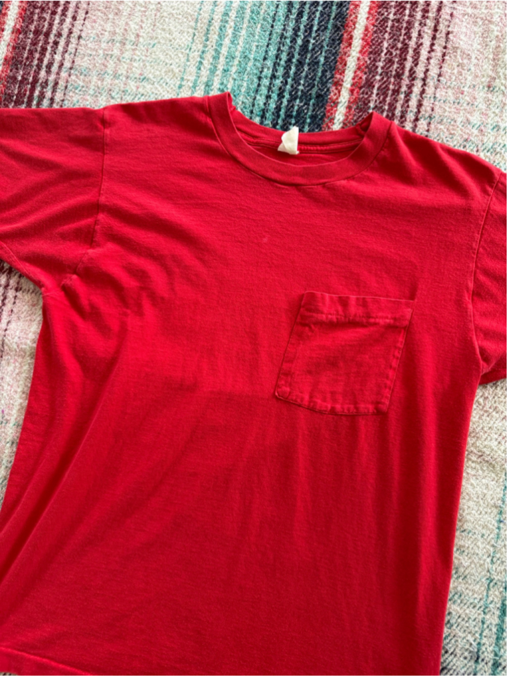 Vintage Red Single Stitch Selvedge Pocket T-Shirt M
